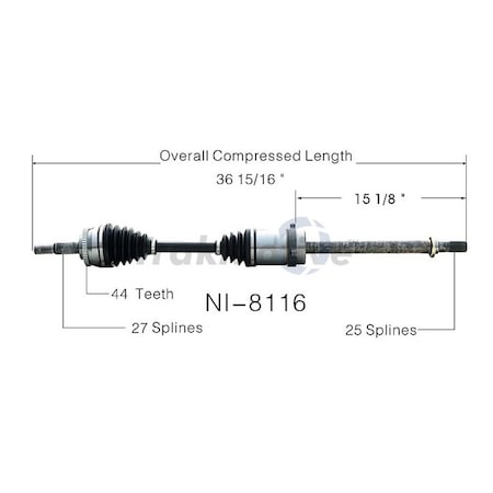 Surtrack Axle Cv Axle Shaft, Ni-8116 NI-8116